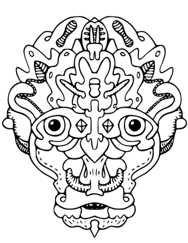 Vegepedia Abstract Face Coloring Page